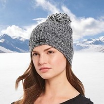 Rebecca Minkoff Black Marbled Pom Pom Beanie OSFA - £10.83 GBP