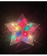 Vintage Christmas Star Tree Topper Multicolor Lighted Plastic Holiday - $25.65