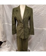 Vintage Luisa Spagnoli Women&#39;s Green Blazer and Skirt Set, Size 42 - £66.16 GBP