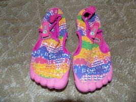 Newtz Barefoot Water Shoes Pink Blue Yellow Beach Surf Boat Size 11/12 Girl&#39;s - £12.25 GBP