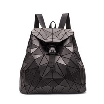 2022 Fashion Backpack Women Geometric Reflective Backpa School Lattice Holograph - £30.71 GBP