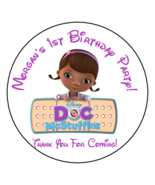 12 Personalized Doc McStuffins Birthday Stickers, Labels, Tags, Favors, ... - $223.68 MXN