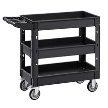 VEVOR Utility Service Cart, 3 Shelf 550 LBS, 360° Swivel Wheels (2 with ... - $108.90