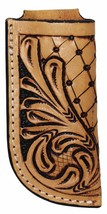 Western Fashion Handcrafted Cross Hatch Vine Tooled Full Grain Leather 4&quot;  - $21.77