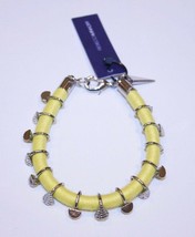 Rebecca Minkoff Fashion Yellow Silver Bracelet w/ Velour Pouch $88 Free Shipping - £71.19 GBP