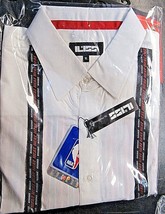 NBA Miami Heat White Button Up Dress Shirt Short Sleeves by Headmaster - £31.89 GBP