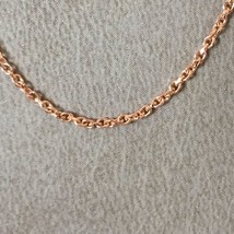 Women&#39;s Necklace 18k Rose Gold Cable Chain Length 17.72 inch Width 1.21 mm - £293.52 GBP