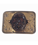 Womens Polished Cabochon Cab Stone Western Belt Buckle Gold Tone Oval Ce... - $17.59