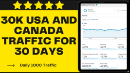 30000+ USA and Canada Traffic for 30 Days - £21.58 GBP