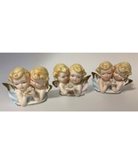 Vintage Tilso Japan Ceramic Angel Figurines Set Of 3 With Gold Accents P... - $438.86 MXN