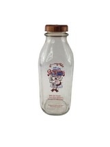 2002 Broguiere&#39;s Dairy Quart 32oz Glass Milk Bottle HAPPY THANKSGIVING - £30.89 GBP