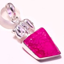 Pink Crack Crystal Gemstone Christmas Gift Pendant Jewelry 1.90&quot; SA 4179 - £4.78 GBP