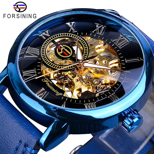 Olors leather factory direct selling skeleton mechanical watches men luxury brand heren thumb200