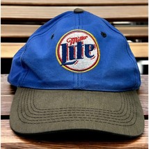 Vintage Miller Lite Snapback Hat Beer Logo Blue Distressed Brim Adjustable - £13.33 GBP
