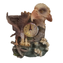Eagle Clock Collectable Desk Mantel Decorative Clocks 7&quot; H Resin Shelf Clocks - £14.91 GBP