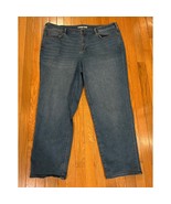 Lands&#39; End HIGH RISE STRAIGHT JEAN Blue Wash sz 24W - $594.16 MXN