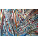 GREGORY MOLESWORTH Listed Canadian Abstract Painting &quot;Untitled&quot; 1989 32&quot;... - £341.54 GBP