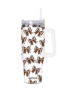 Game Day Football Bows Printed Stainless Steel Tumbler 40 oz with Handle - £28.48 GBP