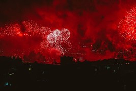 Digital Image Picture Photo Pic Wallpaper Background Red Screen Firework... - £0.76 GBP