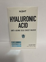NEW SEALED Night Skincare Hyaluronic Acid Anti-Aging Silk Sheet Masks 10 Count - £18.54 GBP