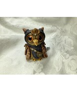 Owl Small Steampunk Sculpture Handmade Polymer Clay Mixed Media Fantasy ... - £19.86 GBP