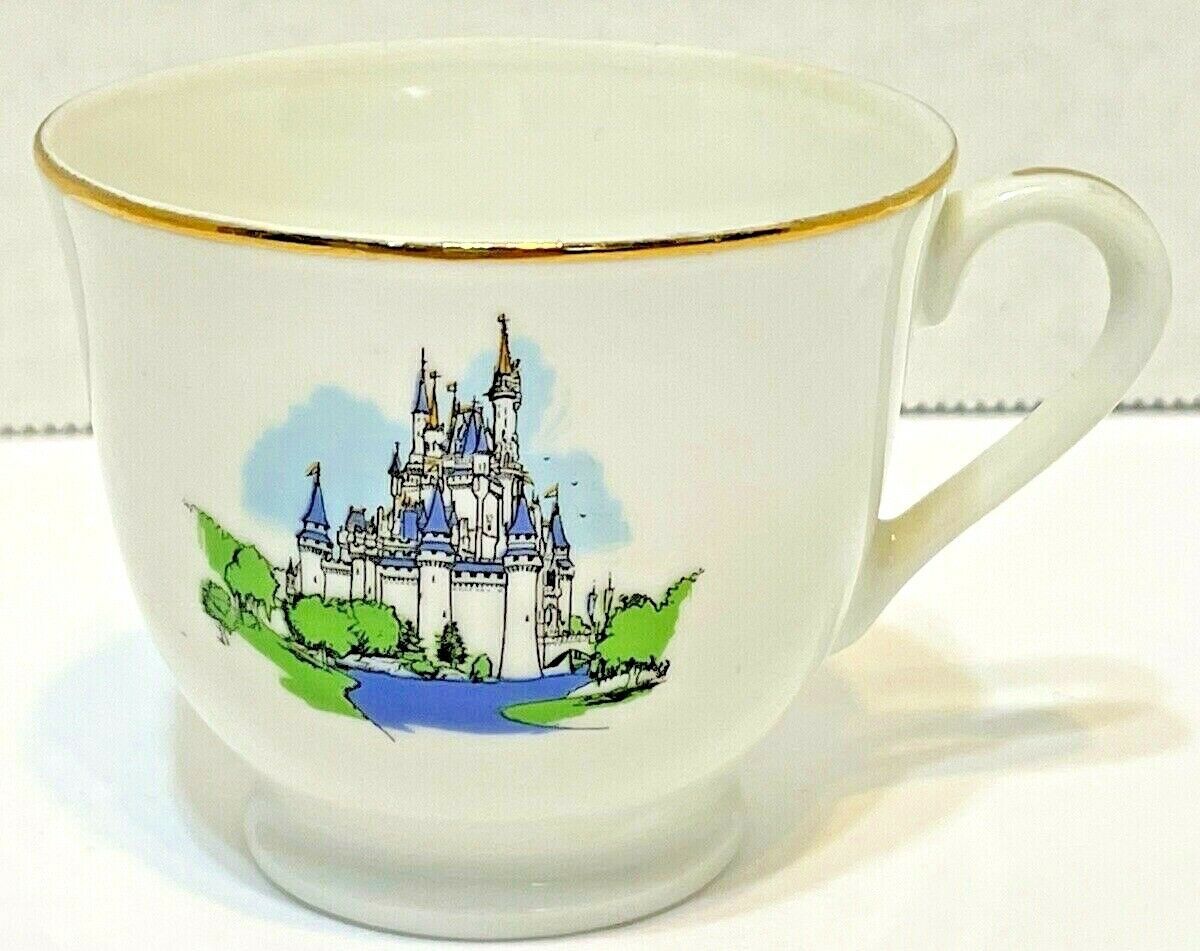 Primary image for Vintage Walt Disney Production Castle Small Tea Cup Gold Rim Japan 2.25"