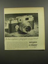 1954 Argus C-4 Camera Ad - The finest compliment a photographer can pay himself - £14.74 GBP