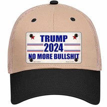 Trump 2024 No More Bullshit Novelty Khaki Mesh License Plate Hat - £23.31 GBP