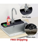 Large Silicone Sponge Holder Kitchen Faucet Sink Splash Guard Drainer So... - $409.89 MXN