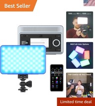 Dimmable RGB LED Video Light with NP-F550 Battery: 1350 Lumens, Portable... - $79.49