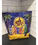 Trader Joes Reusable Surfboard Shopping Bag Tote Beach Palm Tree See Pics - £14.15 GBP