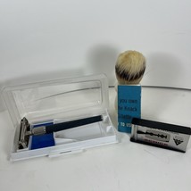 Gillette Knack Blue N1 1968 Vintage Safety Razor In Box Comes With Brush - $34.61 CAD