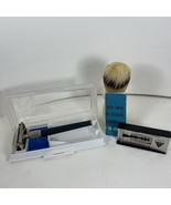 Gillette Knack Blue N1 1968 Vintage Safety Razor In Box Comes With Brush - $34.61 CAD