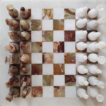 JT Handmade White and Green Onyx Marble Chess Game Set for Home Décor gift - $103.95