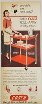 1950&#39;s Print Ad Cosco Roll-Away Utility Tables Hamilton Mfg Columbus,Indiana - £13.45 GBP