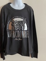 Girl&#39;s Abercrombie Kids Long Sleeve, Crew Neck Shiny Logo T-SHIRT Size 11/12 Nwt - £12.49 GBP