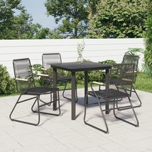  Garden Dining Set Black PVC Rattan Medium Seats Many - $12,614.20 MXN