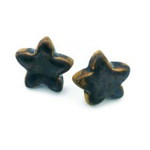 Boucles d'oreilles Black Star Stud pour femmes, bijoux artisanaux en... - $43.69