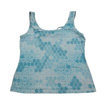 Athletic Works Shirt Womens L Blue Scoop Neck Sleeveless Batik Stretch T... - £17.91 GBP