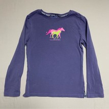 Purple Horse Riding Long Sleeve Shirt Girl’s Medium Top Fall Winter Cozy... - £14.24 GBP