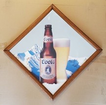 Vintage 1991 Coors Beer Wood Framed Mirror Sign - £42.53 GBP