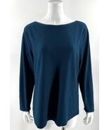 Chicos Boat Neck Sweater Size 3 / US XL Teal Blue Long Sleeve Pullover W... - $637.51 MXN