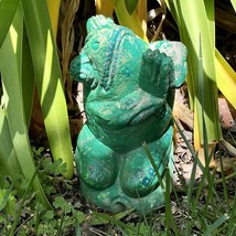 Outdoor Decor / Tabletop Decor: Gorgeous Hand Carved Stone Frog Pray For Rain - £21.65 GBP