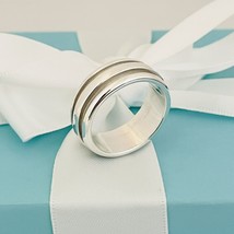 Size 8 Tiffany &amp; Co Vintage Atlas Groove Ring Mens Unisex in Sterling Silver - £241.81 GBP