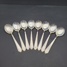 Set of 8 International Silver Drexel Dinner Spoons Crusader Plate Vintag... - $27.34