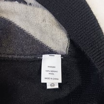 Express Design Studio Men's Pullover Sweater Black/Gray Crew Neck Merino Wool L image 4