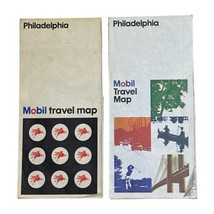 2 Vintage Philadelphia Mobil Travel Road Map 1969 &amp; 1976 Driving - £9.90 GBP