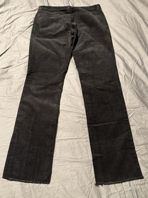 J.Crew Matchstick Pants 27R Black Corduroy Stretch Straight Leg Raw Hem Women’s Item image 2