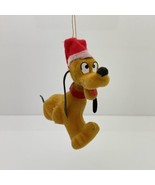 Vintage Walt Disney Felt Flocked Plastic Scrooge Pluto 5&quot; Hanging Ornament - £5.92 GBP