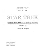 STAR TREK: WHERE NO MAN HAS GONE BEFORE 1966 repro TV 	series script #2 - $21.99